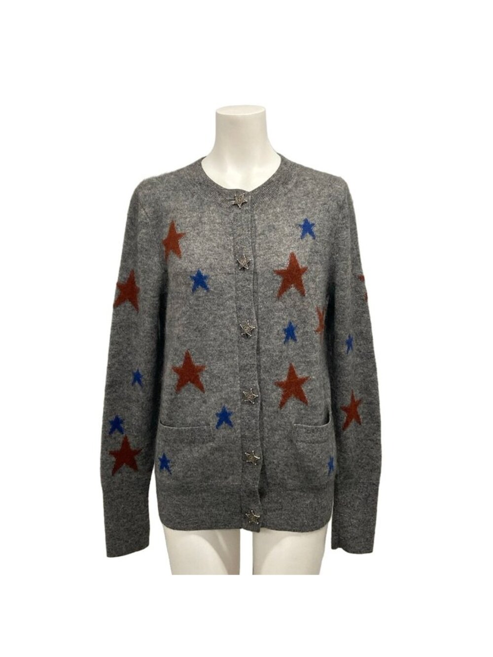 Chanel Cardigan S Dark Gray Blue